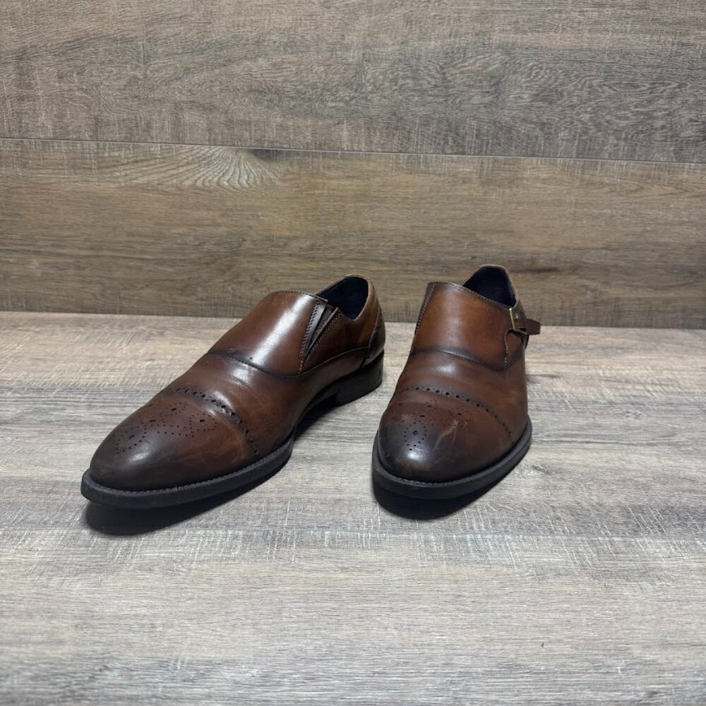 Steve Madden Caige Brown Monk Strap Dress Shoes Men's Size 10.5